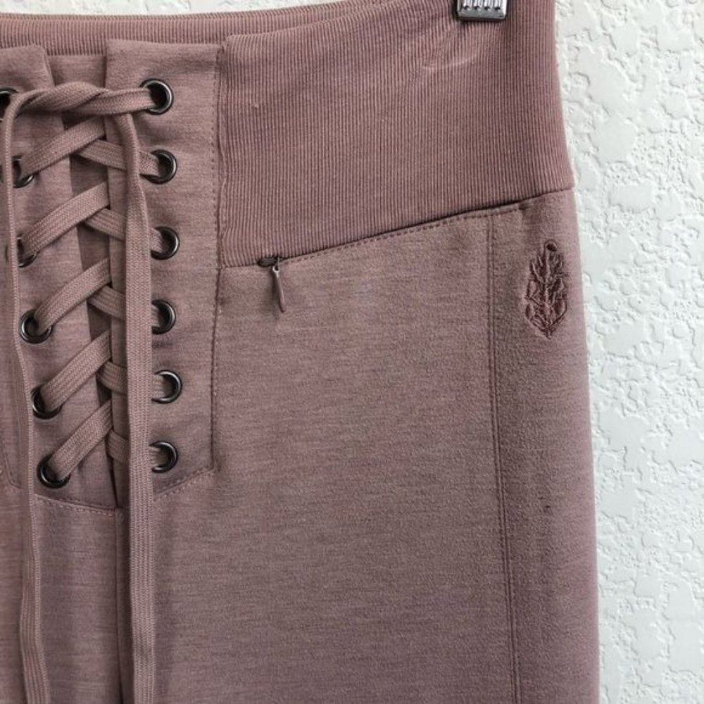 Free People Downhill Flared Lace Caged Up Sweatpants - Picture 2 of 8